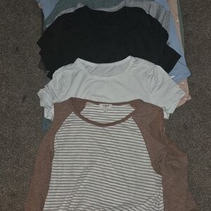 Casual Women's Tops - Black, White, and Brown